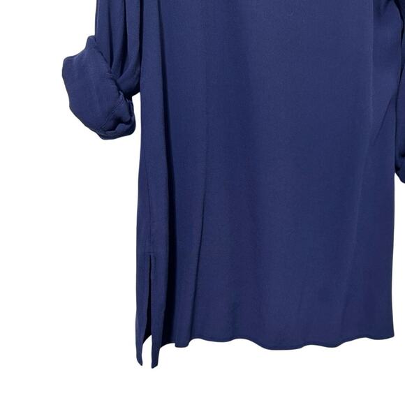 Soft Surroundings Women’s Layered V Neck Long Sleeve Navy Tunic Top Size Small - Picture 10 of 12
